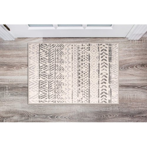Rugshop Geometric Boho Perfect for high traffic areas of your Living Room,Bedroom,Home office,Kitchen Area Rug 2' x 3' Gray