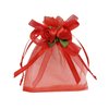 Ankirol 50pcs Sheer Organza Favor Bags for Wedding 3.8x4.8'' Gift Bags Samples Display Drawstring Rose Pouches (hot red)
