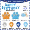Blue Dog Birthday Party Supplies,Blue Dog Party Decorations,Blue Backdrop Kids Birthday Decoration,Include Blue Dog Paw Balloons,Happy Birthday Cake Topper and Blue Balloons Banner