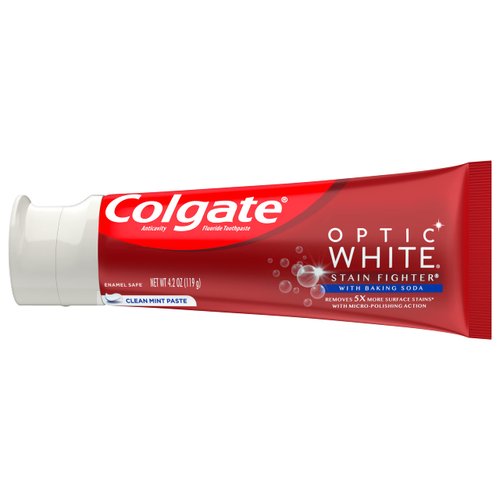 Colgate, Optic White Stainfighter Toothpaste+Baking Soda, 4.2 Ounce