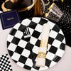 60Pcs Race Car Black and White Checkered Party Supplies Racing Tableware Set 7"Black and White Checkered Plates and Checkered Flag Napkins Fork for Race Car Themed Birthday Party Decorations(Serve 20)