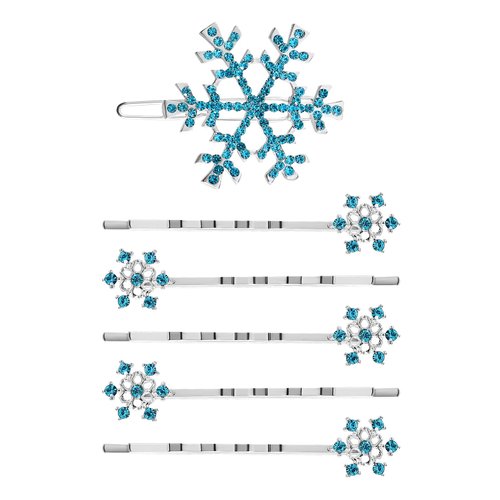 Lurrose 6pcs Snowflake Hairpins Crystals Bobby Pins Rhinestone Bridal Hair Clips Barrettes for Wedding Prom Pary