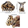 Carede Tortoise Shell Hair Claw Clips, 2.4 Inch Medium Size Acrylic Hair Banana Barrettes, Non-slip Strong Hold French Jaw Clips,Leopard print Stylish Hair Clamps for Women Girls,Pack of 6