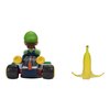 Super Mario Spin Out Mariokart Luigi Racer Vehicle with 360 Spins, Wind Up and Go! Includes One 2.5” Luigi Action Figure