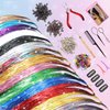 AIAIZHQH Hair Tinsel Kit (20 Colors, 4400 Strands, 48 Inches) Sparking Tinsel Hair Extensions Kit with Tools, Fairy Hair Tinsel Kit Heat Resistant Highlights Glitter Hair Extensions Hair Tensile Kit