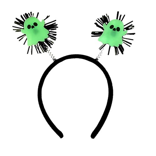Ghost Halloween Headbands for Women Fluorescent Glow Headband Cute Halloween Hair Band Luminous Green Hair Wear Glow in Dark Hair Hoop Halloween Hair Supplies Halloween Accessories for Party 1Pcs