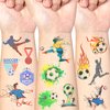 10 Sheets Soccer Temporary Tattoos, Soccer Ball Football Waterproof Fake Tattoos, Sports Themed Tattoo Stickers for Boys Children Kids, Birthday Party Decorations