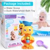 Sitodier Bath Bathtub Toys for Toddlers 18+ Months | Duck Bathtub Toys with Rotatable Waterwheel/Eyes | Bathroom Strong Suckers Water Scoop Fun Bath Toys for Toddlers Boys Girls 2-4 Years