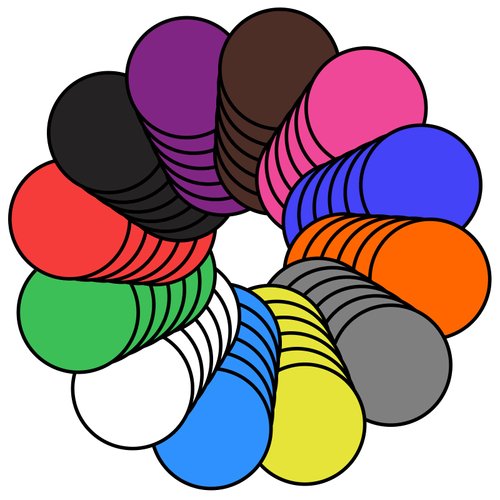 Mototo 108 Pieces Foldable Flying Disc Fans with Bag Folding Pocket Toy Set for Kids Fun Birthday Party Favors Summer Outdoor Activity Game Halloween Christmas, 12 Colors