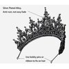 Extra Big Crown for Women Black Gothic Tiara 5" Tall Pageant Queen Tiara Headband Black Wedding Crown for Quinceanera Costume Cosplay Halloween