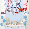 Packingmaster 30Ct Airplanes Hanging Swirl Home Decorations for Airplane Themed Birthday Baby Shower Party Supplies