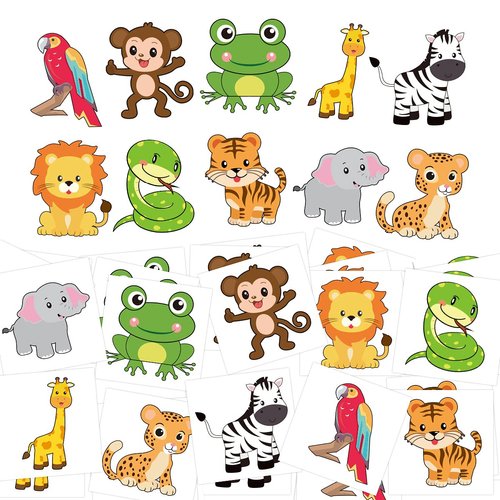 Animal Tattoos for Kids Safari Jungle Temporary Tattoo for Animals Birthday Party Favors Goodie Bag Stuffers 60Pcs