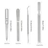 4 Pieces kit Stainless Steel Nail File with Anti-Slip Handle, Reusable Manicure Filer and Nail Lifters for Natural Nails Removing Calluses,Dead Skin Great for Home Salon