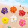 Generic Hawaiian Flower Hair Clips for Women, 6Pcs Plumeria Claw Clips for Think Thin Hair, 3.5 Inch Artificial Flower Clips for Vacation Beach Party (Hibiscus)