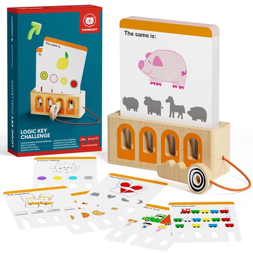 TOP BRIGHT Flash Cards for Toddlers - 40 Double Sides Flashcards, Colors & Shapes Flash Cards, Logic Key Montessori Toys, Preschool Learning Activities for 2 3 4 Years Old Preschool Kids