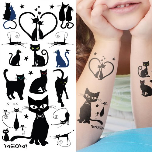 Supperb Temporary Tattoos - Cats (Black Cats)
