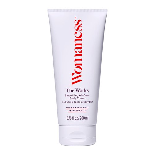 Womaness The Works All-Over Toning Body Cream - Hydrating & Smoothing Anti Aging Body Lotion - Niacinamide and Hyaluronic Acid Firming Lotion for Menopause Body Care & Skin Repair (200ml)