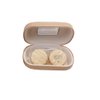 Caruncoo CARUNCOO Wood Grain Contact Lens Case Compact Eye Contact Case for Travelling Portable Contact Box with Mirror Rectangle，Cute Colorful Especially Fresh Brown 4 Piece Set