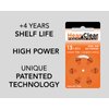 Hear Clear Size 13 PR48 Hearing Aid Batteries 1.45V Orange Tab (60 Batteries) + Bonus Varta 8 Pack