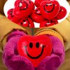 24 PCS Valentine's Day Heart Stress Balls,Red Smile Face Squeeze Balls,Heart Shaped Foam Balls for Kids and Adults,Valentine Party Favors