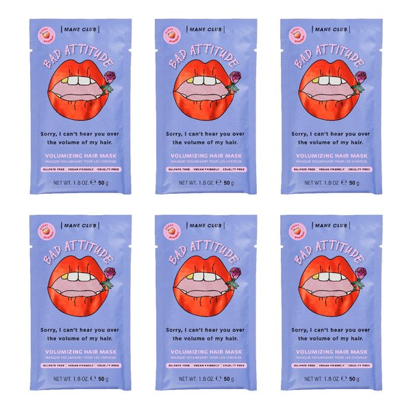 MANE CLUB Bad Attitude Deep Conditioner, cruelty free, vegan, no sulfates or parabens — Pack of 6