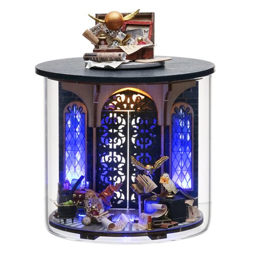 Roroom DIY Miniature and Furniture Dollhouse Kit,Mini 3D Wooden Doll House Craft Model with Dust Proof Cover and LED,Creative Room Idea for Valentine's Day Birthday Gift(Magic GATE)