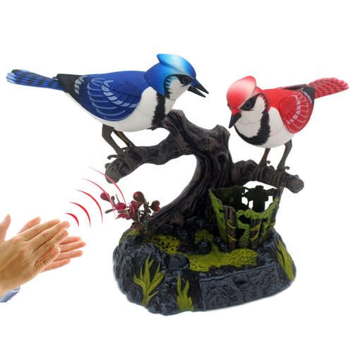 Tipmant Simulation Electric Birds Toys Voice Controlled Electronic Animal Pets Realistic Pen Hold...