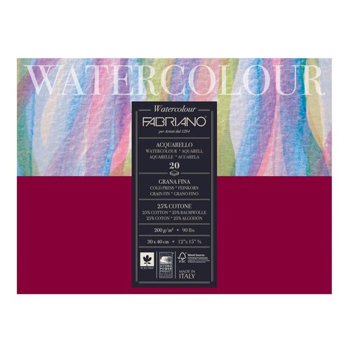 Fabriano Studio Watercolor Paper 200 g 30 x 40 cm White