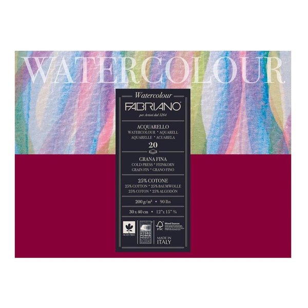 Fabriano Studio Watercolor Paper 200 g 30 x 40 cm White