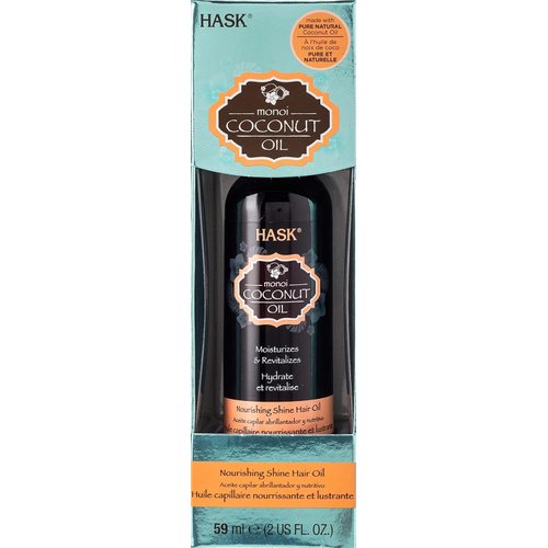 HASK Coconut Nourishing Shine Oil for all hair types, color safe, gluten-free, sulfate-free, paraben-free, cruelty-free - 2 Fl oz Hair Oil