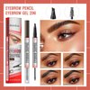 Microblading Eyebrow Pen 2-in-1 Brow Pen and Sealing Brow Gel, Eyebrow Makeup for Real-Looking, Fuller Eyebrows (Dark Brown)