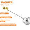 GASHER 2PCS 1/2" 304 Stainless Steel Float Ball Valve with 1/2"G Female x 1/2"NPT Male Adapter, DN15 Adjustable Water Tank Float Ball Valve for Stock Tank Pool Water Level Control
