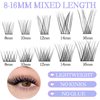 SLSXNL Lash Clusters,Wispy Natural Eyelash Clusters 8-16mm,C Curl Cluster Eyelash Extensions,False Eyelashes Thin Band 148PCS