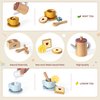 KizKnows Wooden Toy Tea Set for Little Girls, Toddler Tea Party Set Kids Pretend Play Kitchen Accessories with Play Food Gift for Girls Boys 3 Years and up