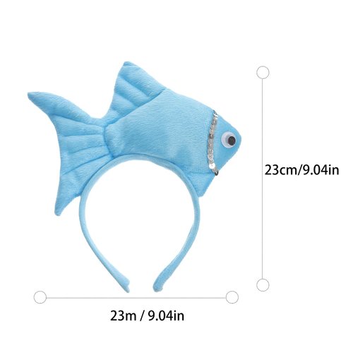 Abaodam Plush Fish Headband Ocean Animal Hair Band Themed Party Favors Halloween Christmas Cosplay Costume Birthday Dress-up Hair Hoop