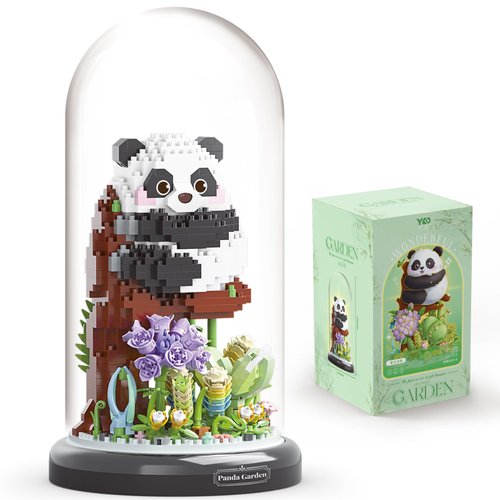 QARULUS Panda Flower Building Set for Adult Party Favors for Kids Animal Building Blocks Plant Friend Set Bonsai Tree Valentines New Year Easter Birthday Gift for Boys Girls Age 6-12+(Panda Succulent)