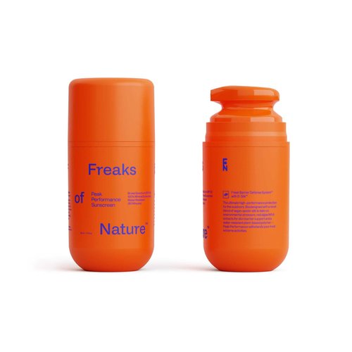 Freaks of Nature Peak Performance SPF 50 | 100% Mineral Sunscreen | Lightweight, Fast-Absorbing, 80-Min Water-Resistant | Plant-Based, Eco-Friendly, Reef-Safe, Cruelty-Free | All Skin Types| 1.7 oz