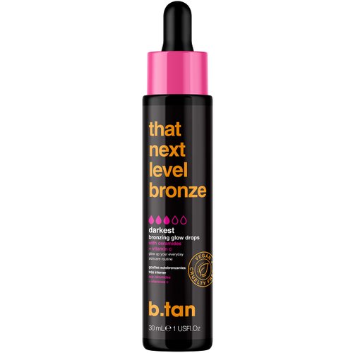 b.tan Dark Self Tan Drops for Face & Body | That Next Level Bronze - Darkest Gradual Self Tanner Bronzing Glow Drops, Vegan, Cruelty Free, 1.0 Fl Oz