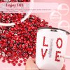 2500PCS 5mm Resin Rhinestones in Bulk (Red), Bedazzling Flatback Crystals for Crafts DIY Nail Decoration, Gems Charms for Tumbler Shoes Clothing Fabric with Pickup Pen and Tweezers
