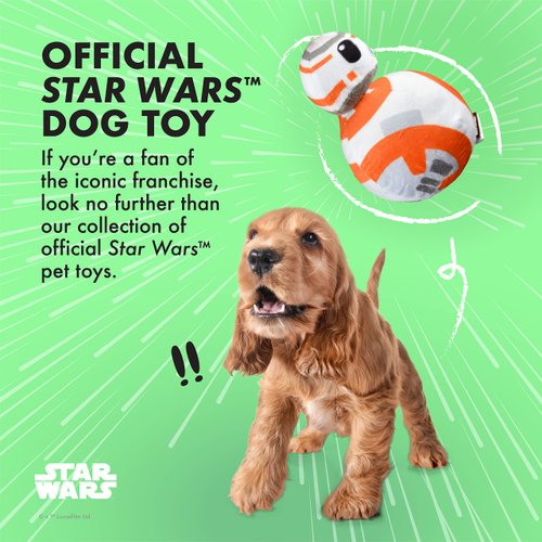 STAR WARS 6" BB-8 Plush Squeaker Toy | 6” BB-8 Plush Squeaker Pet Toy | Star Wars Toy for Dogs Mandalorian BB-8 Stuffed Animal 6 inch | Dog Chew Toy, Squeaky Dog Toy, FF19161