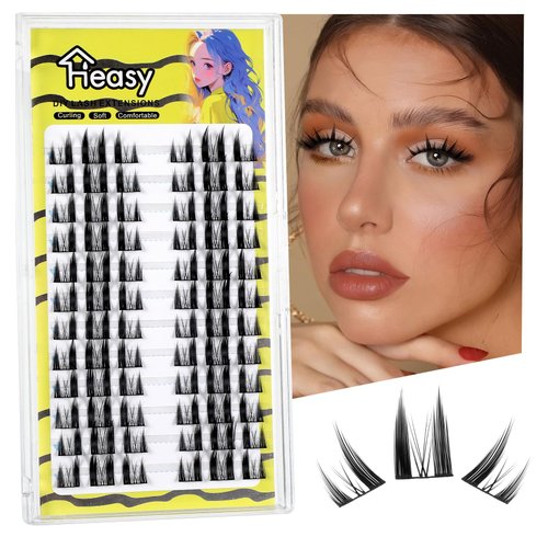 Manga Lashes Cluster, Natural Lash Clusters Fluffy Wispy 72pcs Manga Eyelash Clusters Self Application at Home