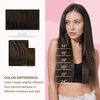 GOO GOO Sew in Hair Extensions Real Human Hair, Weft Hair Extensions Human Hair, 2A Light Brown 20 Inch-105g, Weft Bundles Straight Silky Remy Hair
