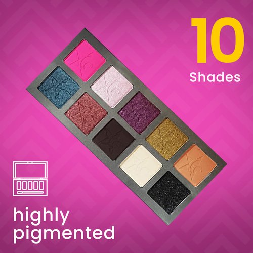 Ccolor Cosmetics - Unisex 2, 10-Color Eyeshadow Palette, Matte, Metallic & Shimmer, Highly Pigmented Eye Shadow Makeup,Bright Vibrant Tones, Bright Vibrant Tones