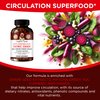 Organic Veda Beet Root Grape Seed & Red Spinach Nitric Oxide Capsules - Concentrated Beets Nitrates Supplements with Circulation Booster Green Tea Extract, Turmeric, Pomegranate - 60 Vegan Pills