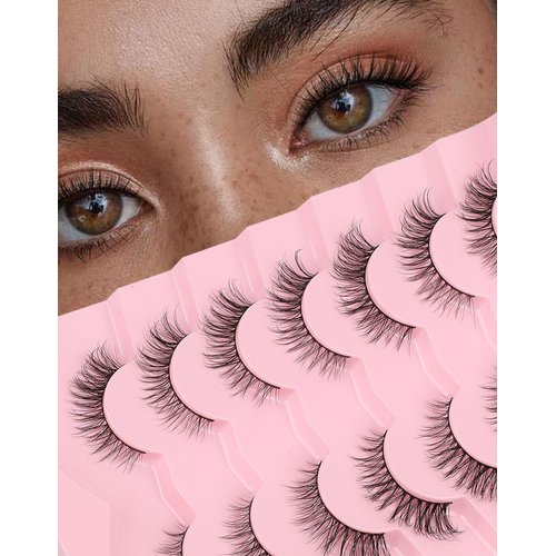 Lash natural wispy eyelashes, Frihappy false eyelashes, Wispy Strips, Faux Mink Lashes, black band lashes, pestañas postizas naturales, 7 pairs, Frihappy 2024 lashes #Vega