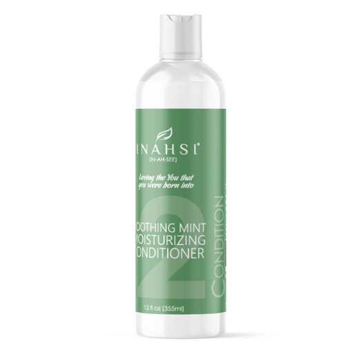INAHSI Soothing Mint Moisturizing Conditioner, 12 oz - Plant-Based Formula for Naturally Curly Hair, Hair Products for Men, Women, and Kids, Made in USA