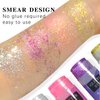 HOSAILY Gold Body Glitter Stick, Mermaid Sequins Face Glitter Gel, Holographic Chunky Glitter Face Paint for Singer Concerts Music Festival Rave Hair Accessories Sparkling Glitter Makeup for Women 01#