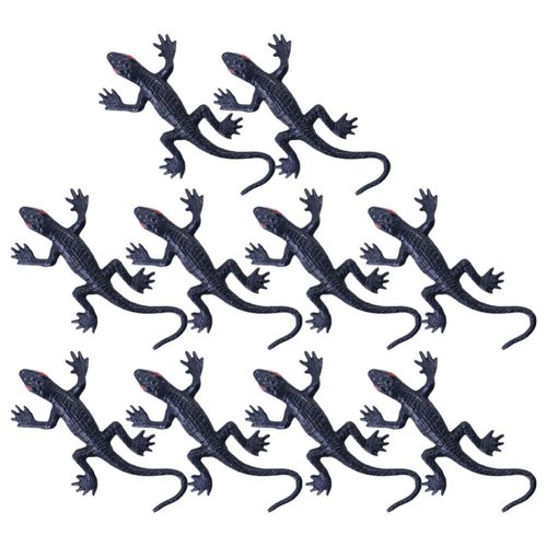 UPKOCH 10Pcs Plastic Gecko Toys Artificial Reptile Party Decorations Fake Lizards for Halloween Props,Gecko Tank Accessories（1.10x2.16inch）