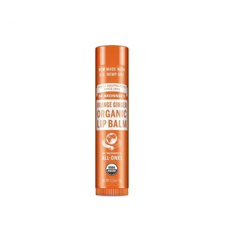 Dr. Bronners Organic Orange Ginger Lip Balm, 0.15 OZ