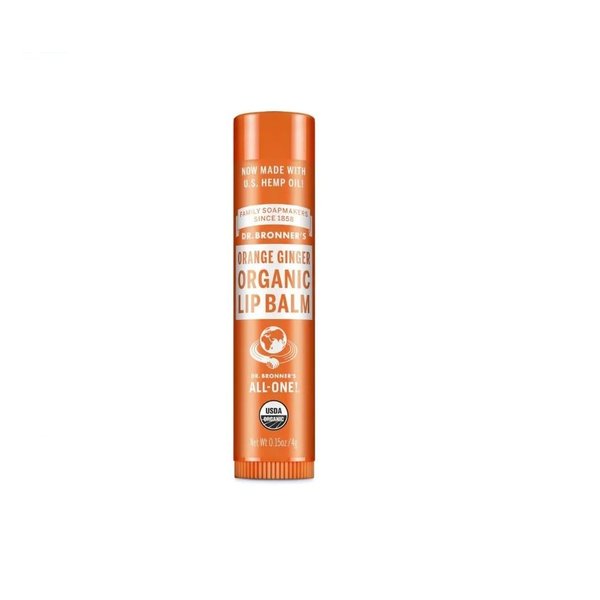 Dr. Bronners Organic Orange Ginger Lip Balm, 0.15 OZ